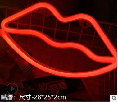 (image for) USB powered 3 AA Battery operation LED Neon Sign Lighting KISS